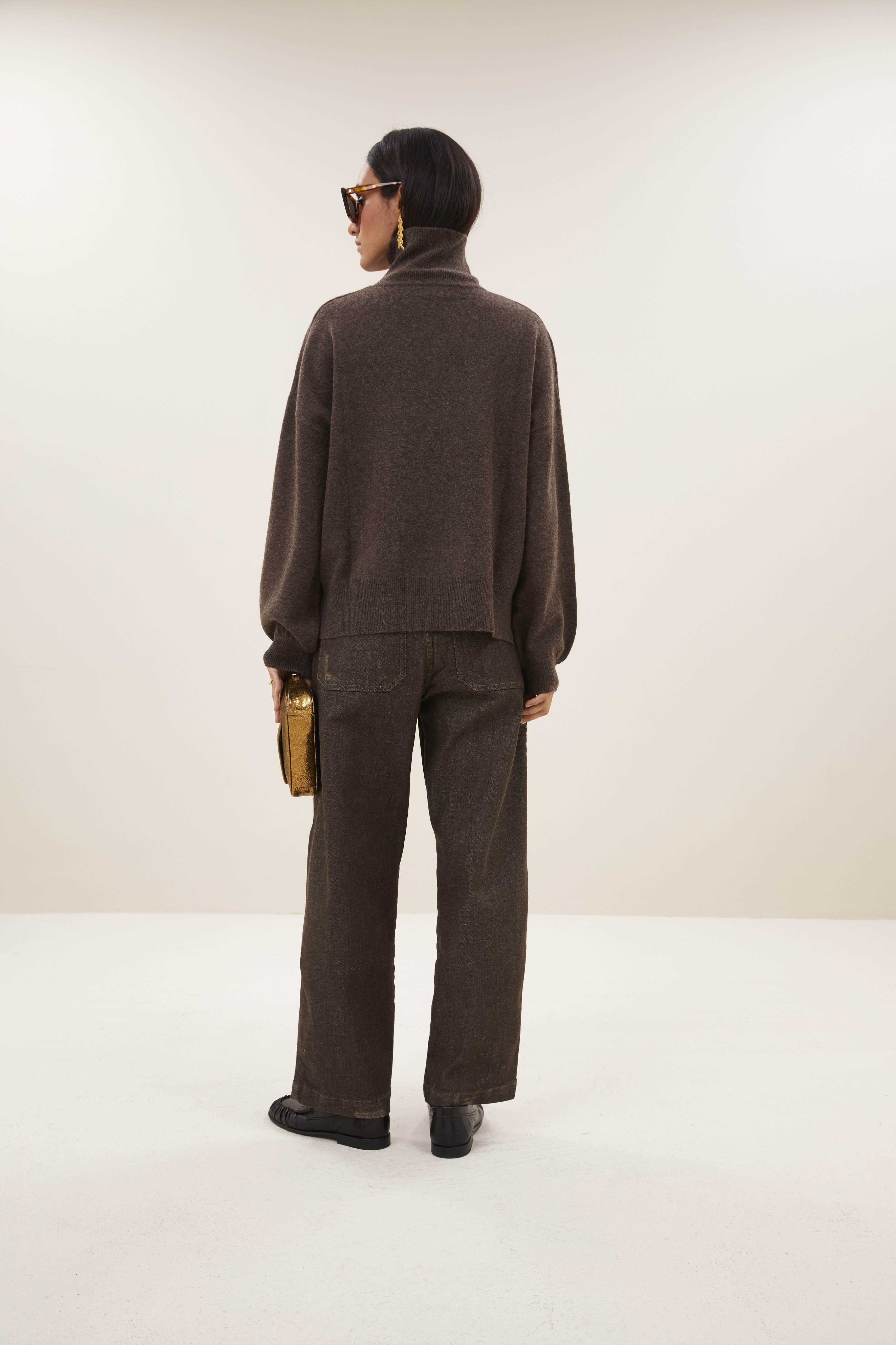 By-Bar Sammie Pullover Biscuit Damen Merino Strick braun